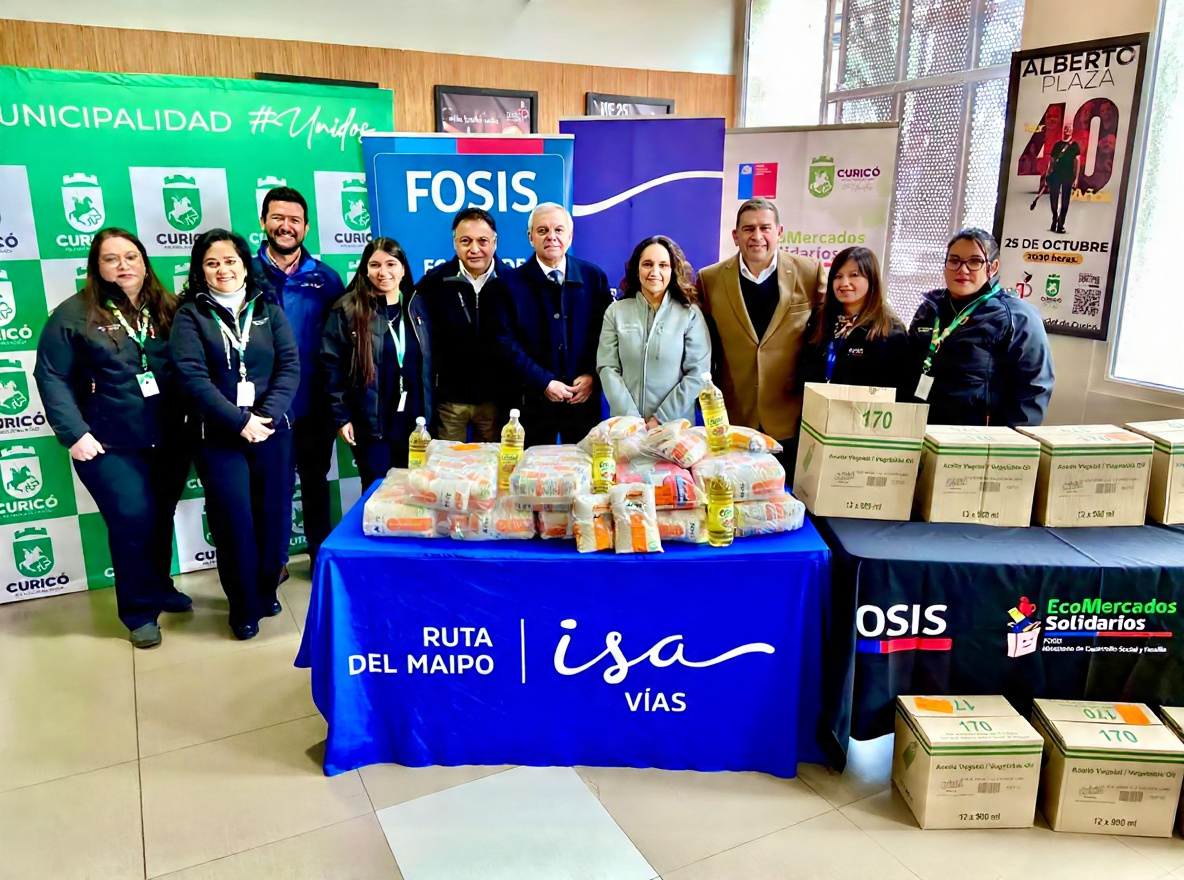 DONACIÓN AL ECOMERCADO SOLIDARIO PERMITIRÁ ENTREGAR ALIMENTOS GRATUITOS A MÁS FAMILIAS DE CURICÓ